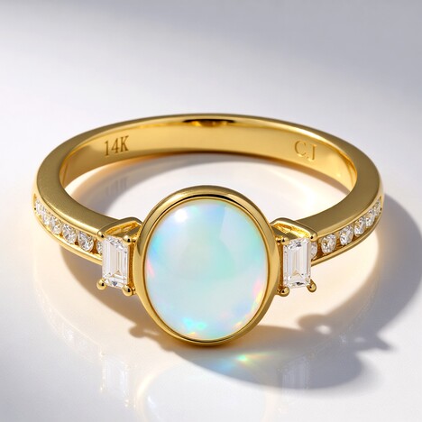 Anello in oro con Opale di Welo AAA (CIRARI)