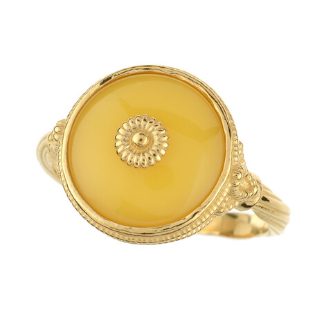 Baltischer Milky-Bernstein-Silberring (dagen)