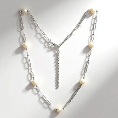 Collana in argento con Perla d'Acqua Dolce Bianca (Adela Silber)