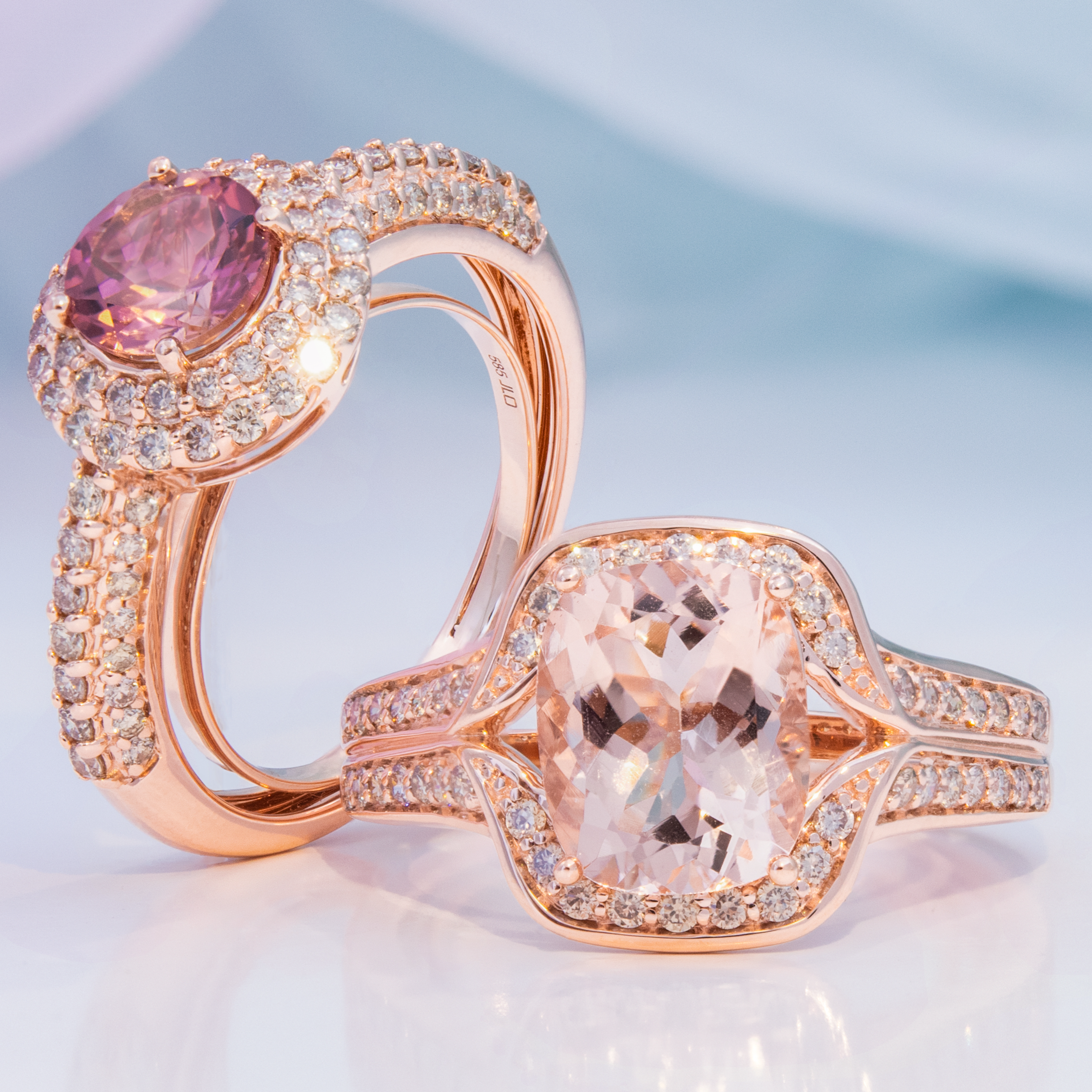 MARKO Anello Oro Rosa 14k (585) Con Ametista A Cuore 0,10 CT - Gioiello Femminile In Confezione Regalo Con Certificato