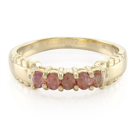 Anillo de hombre en oro con Zafiro Padparascha no calentado