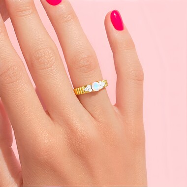 Bague en argent et Opale Welo