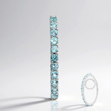 Swiss Blue Topaz Silver Pendant (MONOSONO COLLECTION)