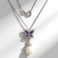 Collar en plata con Perla blanca Freshwater