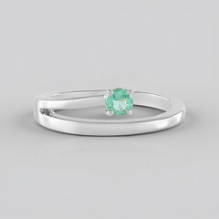 Anello in argento con Smeraldo Russo