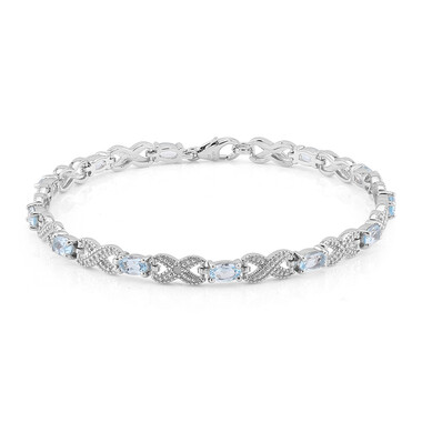 Himmelblauer Topas-Silberarmband