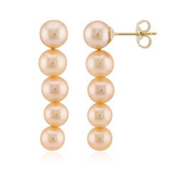 Boucles d'oreilles en argent et Perle Ming orange (TPC)