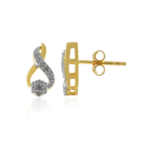 Boucles d'oreilles en argent et Diamant I4 (J)