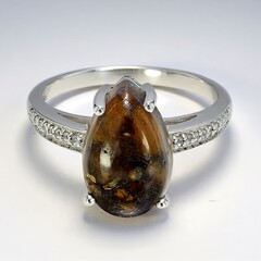Anello in argento con Quarzo Dinosauro