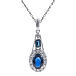 Gouden halsketting met een Blauwe Ceylon saffier