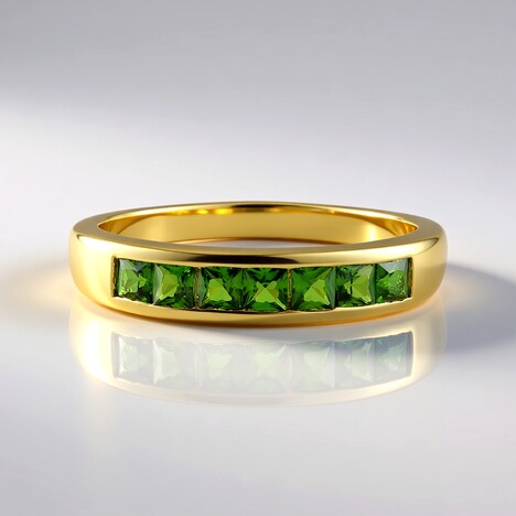 Anello in argento con Diopside Russo