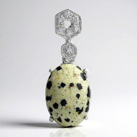 Ciondolo in argento con Diaspro Dalmata