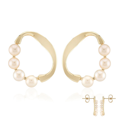 Pendientes en plata con Perla durazno Freshwater (TPC)