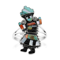 Zilveren ring met Blauwe Kingman Mohave Turkooisen (Jones Lee)