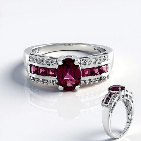 Anello in argento con Rodolite