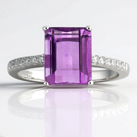 Anello in argento con Fluorite Rosa
