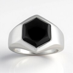 Anello in argento con Onice Nero