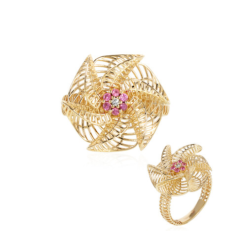 Anello in oro con Zaffiro Rosa (Ornaments by de Melo)