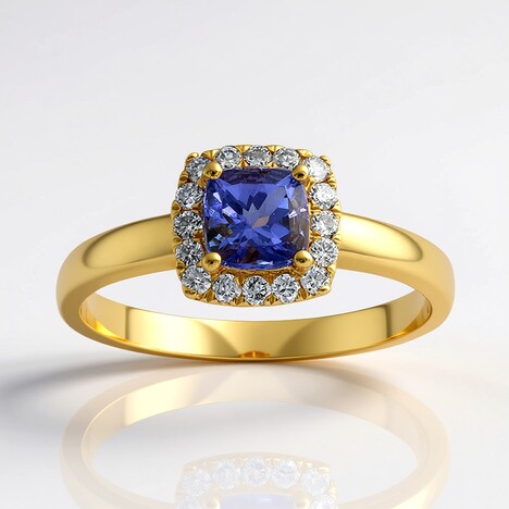 Anello in oro con Tanzanite AAA