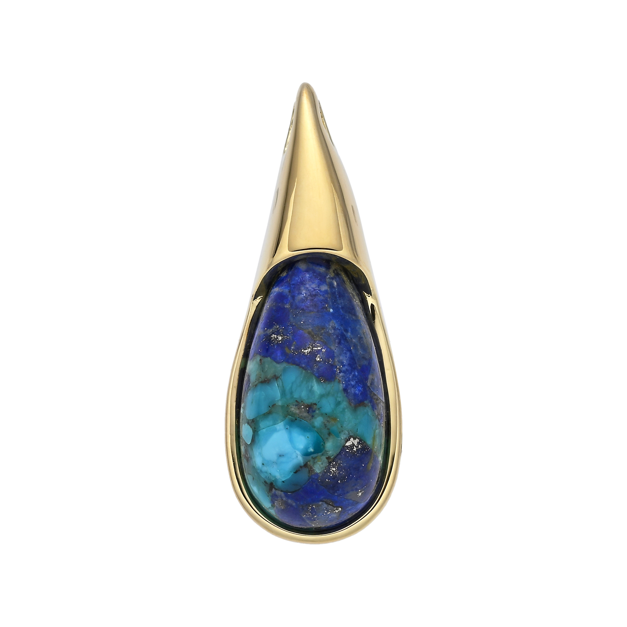 Mozaïek Lapis Lazuli Turkoois Vergulde Hanger