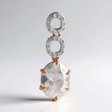 Pendentif en or et Danburite rose du Mexique