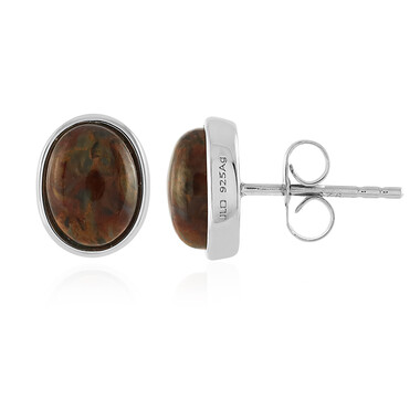 Pendientes en plata con Piertersita dorada