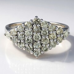 Anello placcato in platino con Diamante Cioccolato