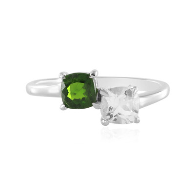 Anello in argento con Diopside Russo
