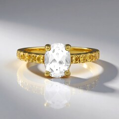Anello in argento con Topazio Bianco
