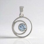 Pendentif en argent et Aigue-marine du Brésil