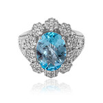 Zilveren ring met een hemel-blauwe topaas (Dallas Prince Designs)