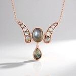 Collana in argento con Labradorite Verde Maniry (KM by Juwelo)