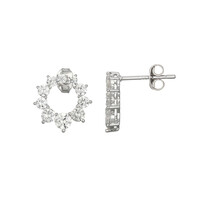 Boucles d'oreilles en argent et Zircon (Adela Silber)