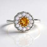 Bague en argent et Citrine