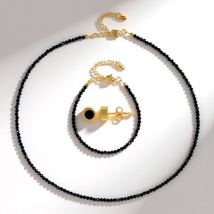 Parure in argento con Spinello Nero