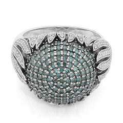 Blauer Diamant-Silberring