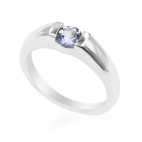 Nicht erhitzter Tansanit-Silberring