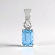 Ciondolo in argento con Topazio Blu Cielo