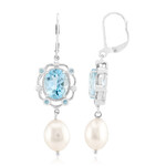 Weiße Süßwasserzuchtperlen-Silberohrringe (TPC)