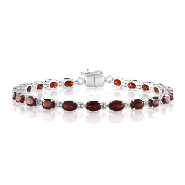 Mosambik-Granat-Silberarmband