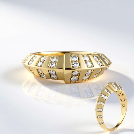 Anello in oro con Diamante IF (G) (de Melo Gold)
