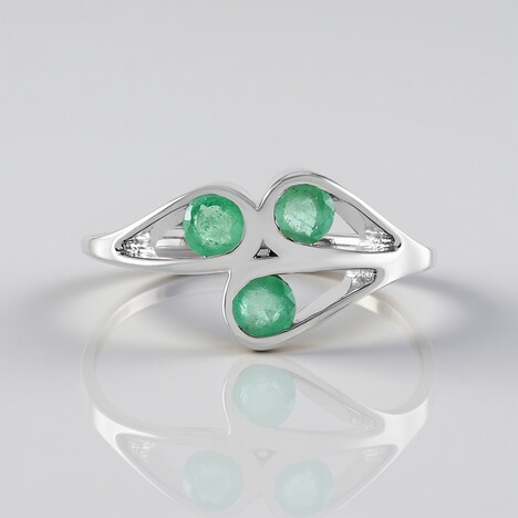 Anello in argento con Smeraldo Colombiano