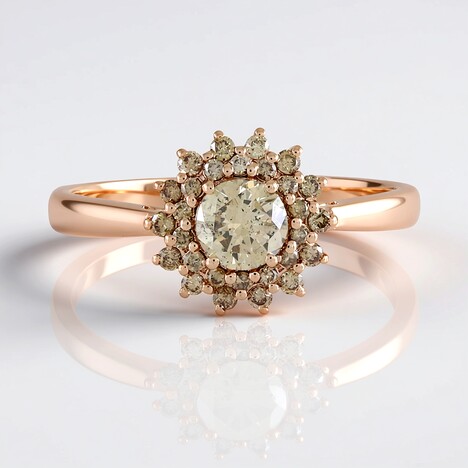 Bague en or et Diamant chocolat I2 (SUHANA)