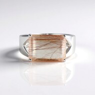 Anello in argento con Quarzo Rutilato Ramato