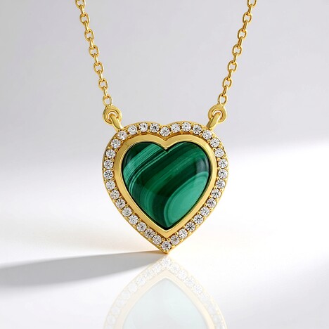 Collana in argento con Malachite (Adela Silber)