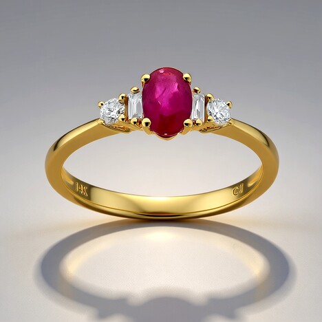 Anello in oro con Rubino Mozambico AAA (CIRARI)