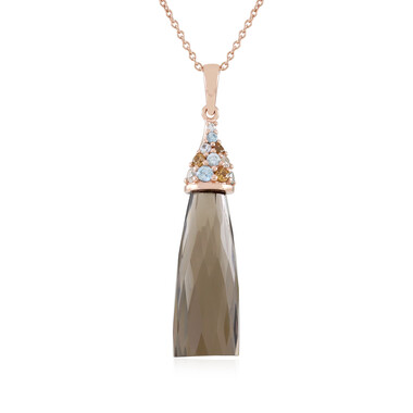 Collar en plata con Cuarzo ahumado (KM by Juwelo)
