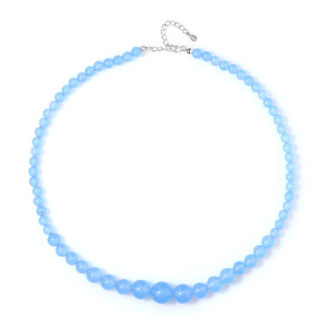Aqua-Quarz-Silberhalskette