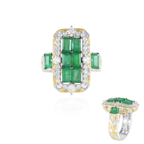Anello in argento con Smeraldo Zambia (Gems en Vogue)
