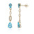 Boucles d'oreilles en or et Topaze bleu Suisse